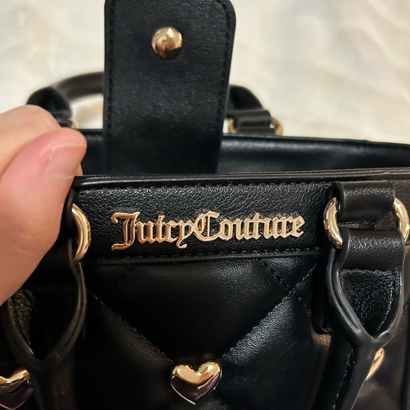 💜SOLD💜NWT Juicy Couture Colorful Love Mini Tote with Crossbody Strap Liquorice - Picture 9 of 14